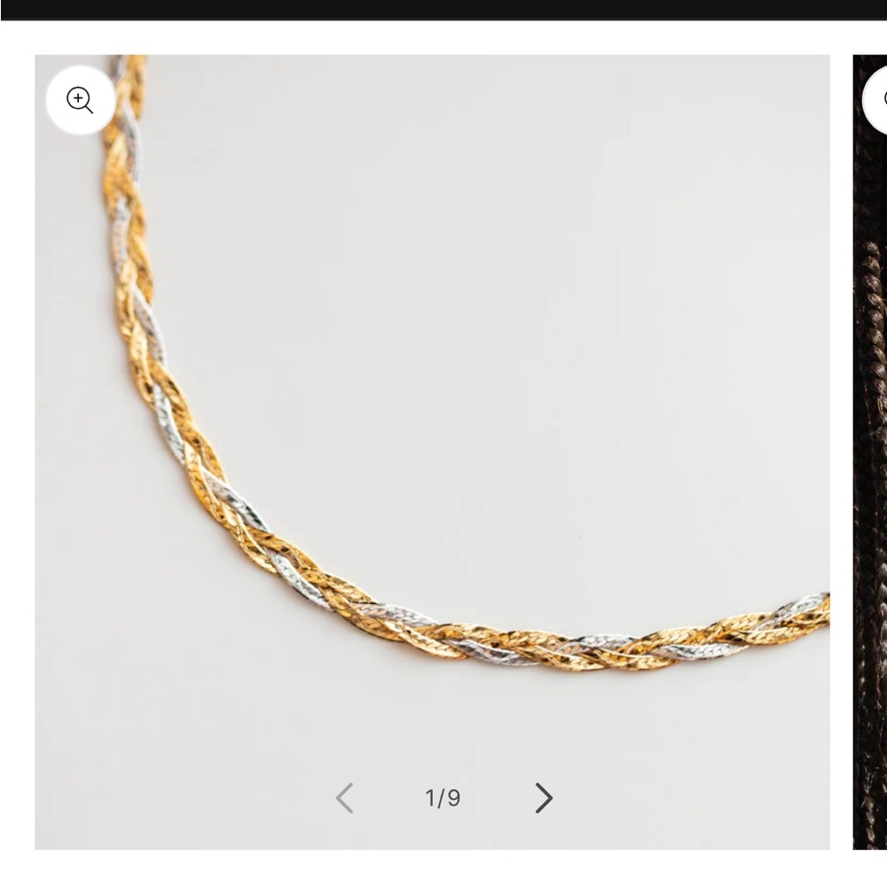 Local Eclectic Solid Gold Mixed Metal Braided Necklace
